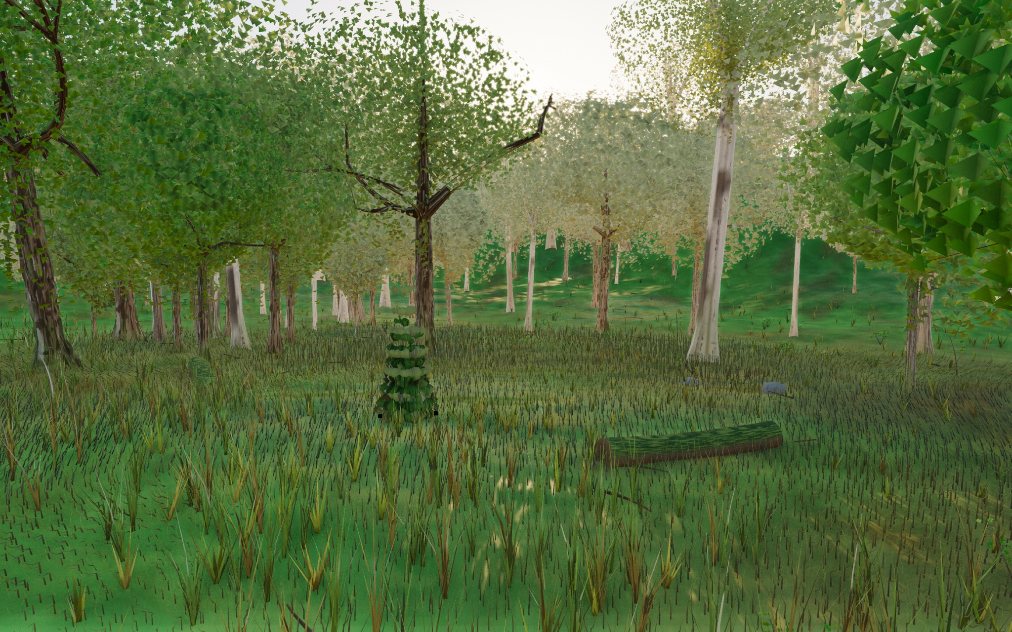 Visualizer · forest-low — diag: paint near-origin tree mass magenta