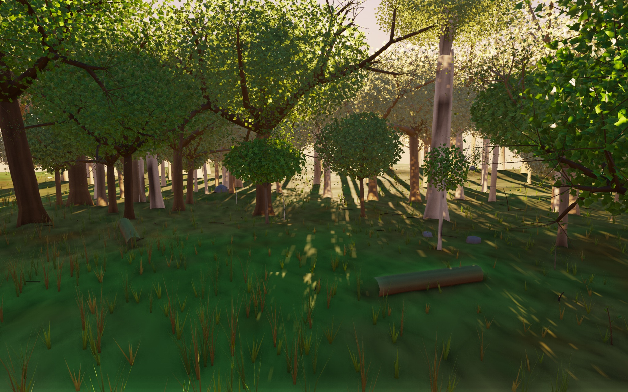 Visualizer · forest-low — extend crown fill envelope up to bury bare upper limbs (shadow-side branchy fix)