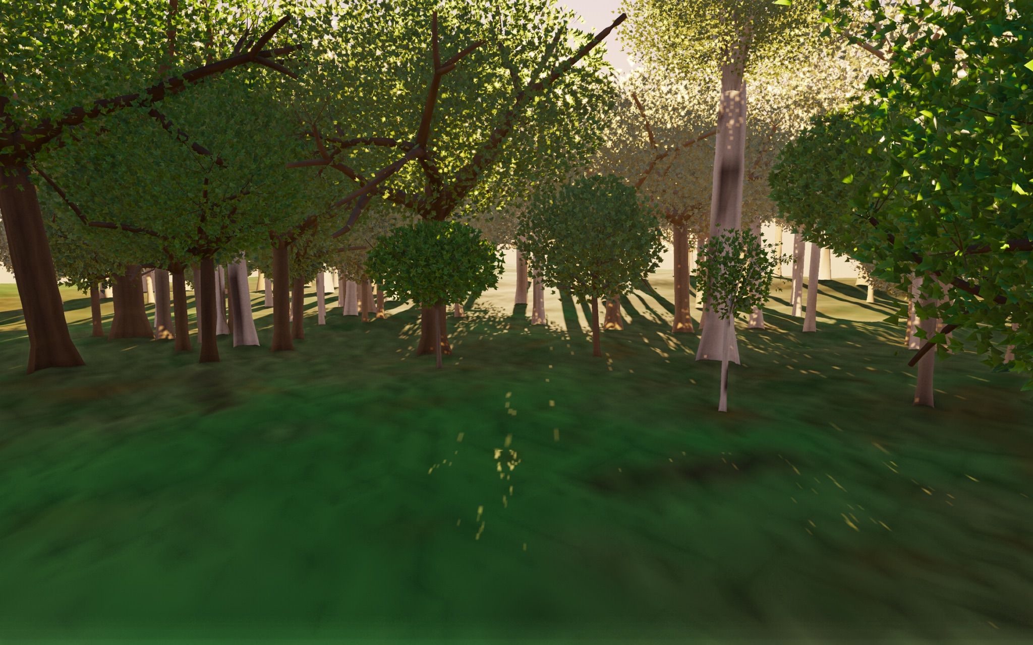 Visualizer · forest-low — calm foreground ground color toward smooth base to remove grazing color-streak smear