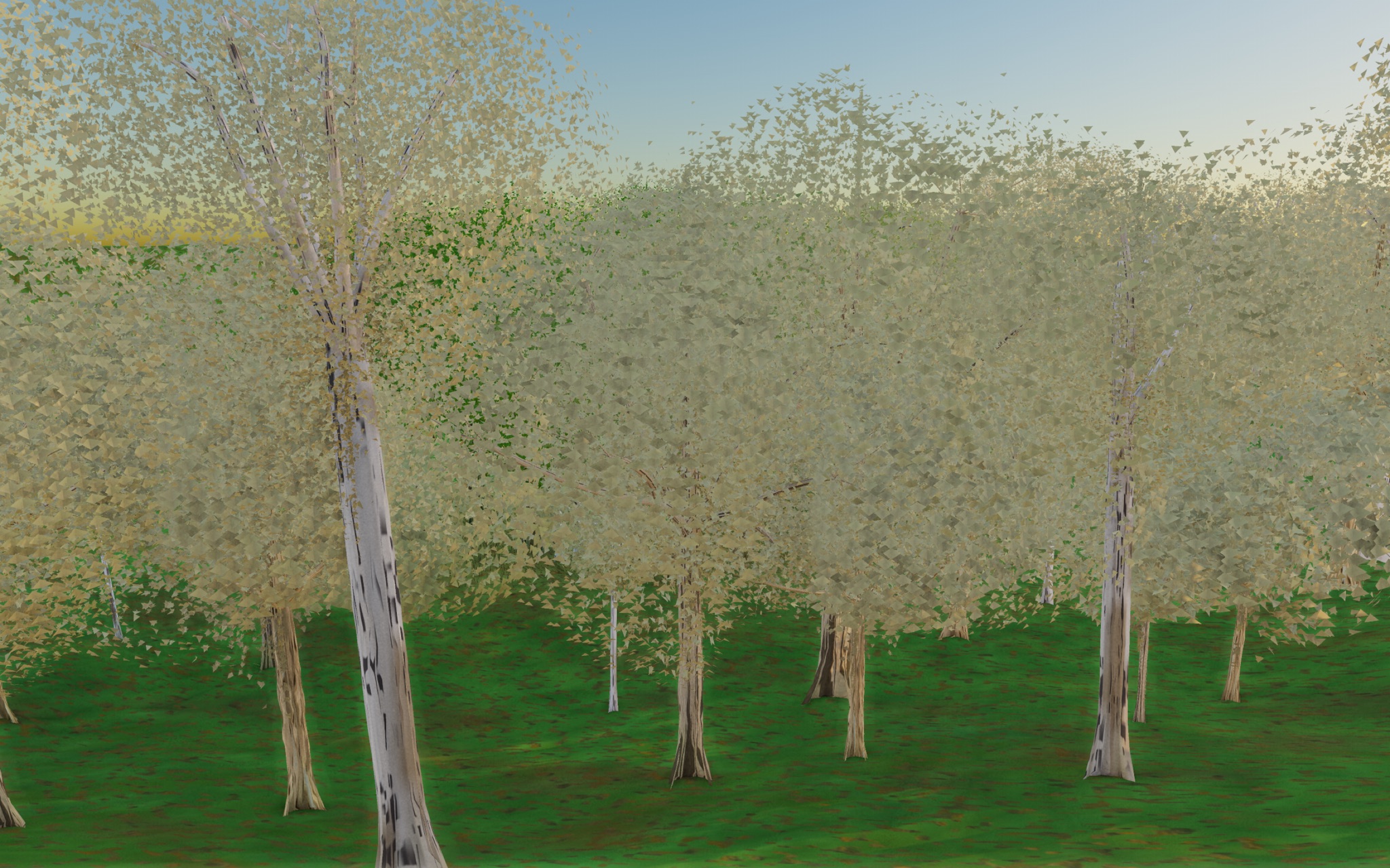 Visualizer · forest-side — round3b: fix crown-fill far-tier enlarge for camera-near trees (noEnlarge 1.05x + 2.6x cluster density); kills plate-triangle lattice at its real source (fillCrownVolume detail:0)