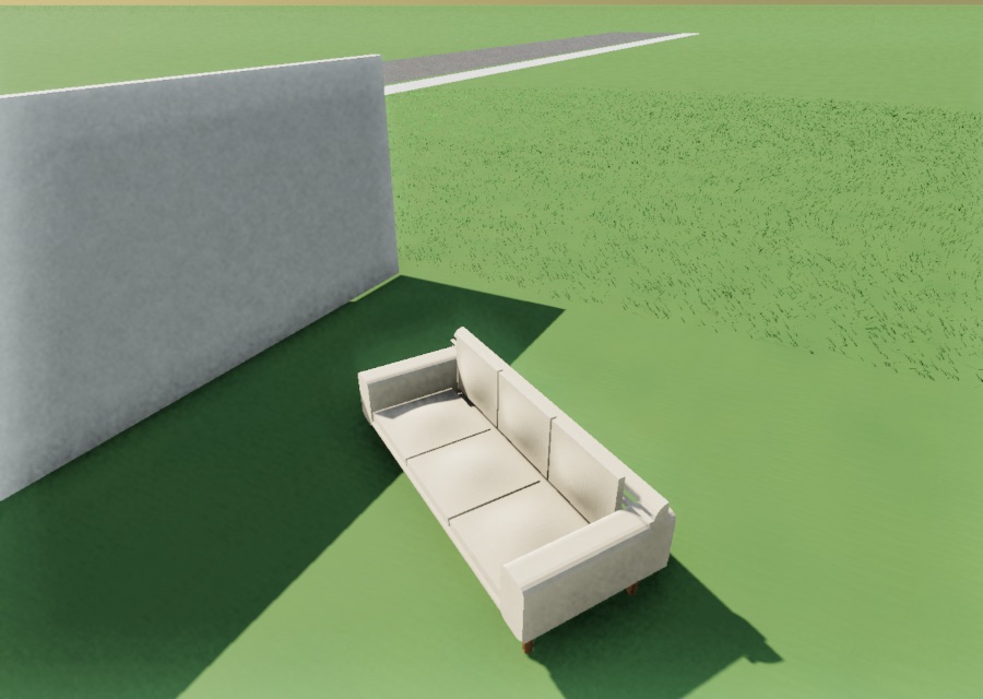 Daydream · render-checks — linen sofa in lit L-corner room