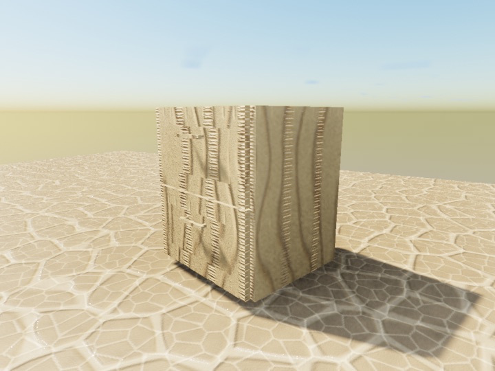 Daydream · furniture-audit-nightstand-front — Nightstand head-on — drawers/pulls read as comb-teeth ridges